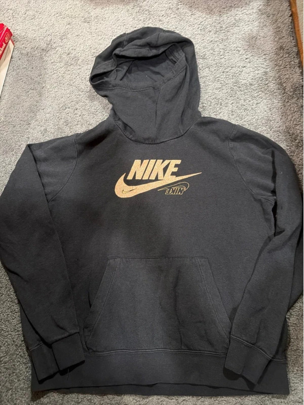 Nike Black Gold Glitter Logo Hoodie Women’s M